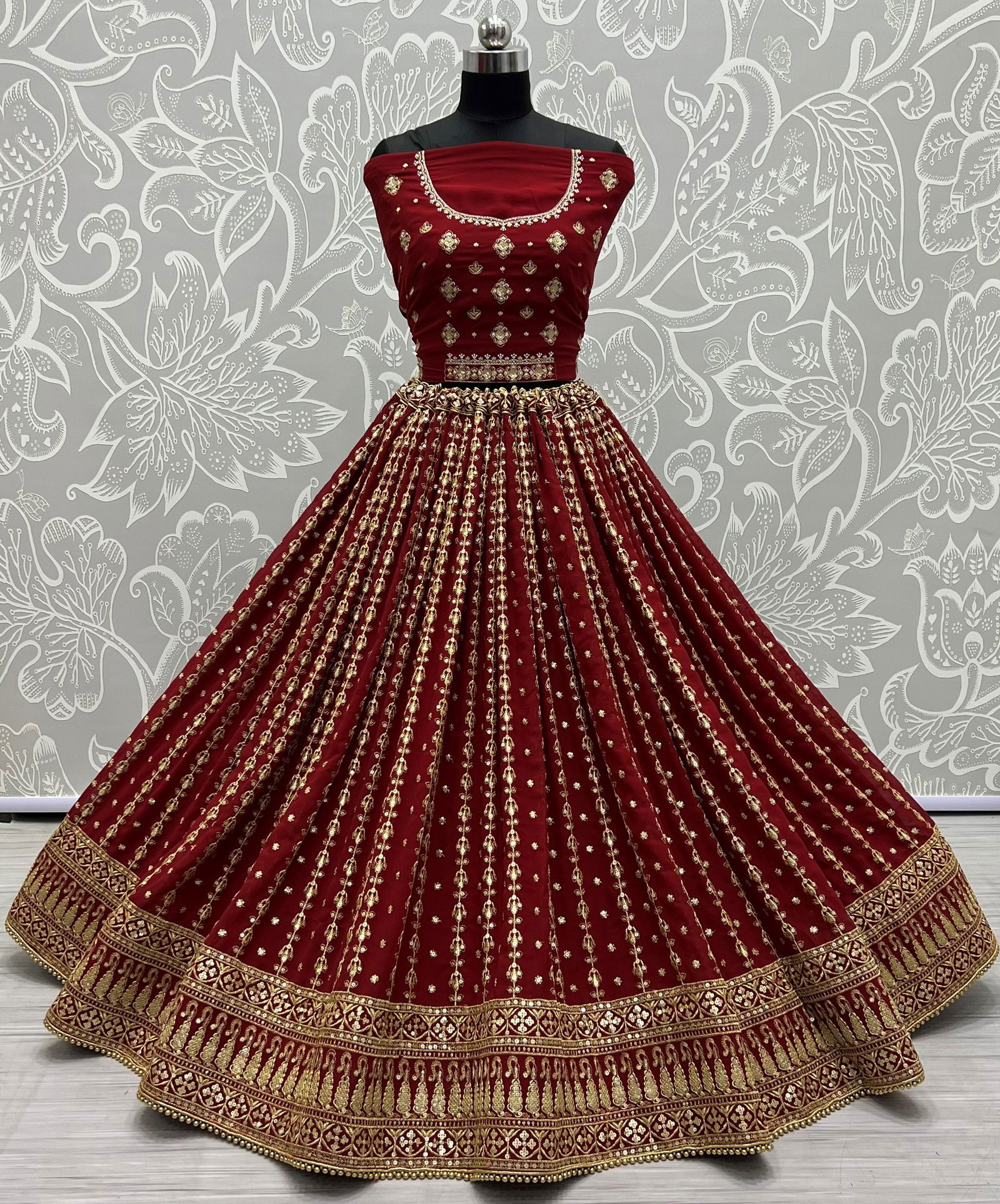 Lc 2345 Blooming Georgette Designer Bridal Lehenga Choli Collection